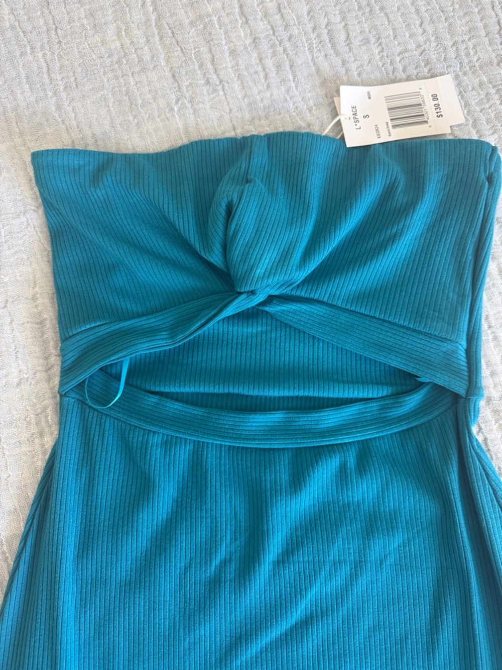 L*space “Kierra” Strapless Cutout Midi Dress - Color- Mediterranean. NWT - Picture 3 of 9